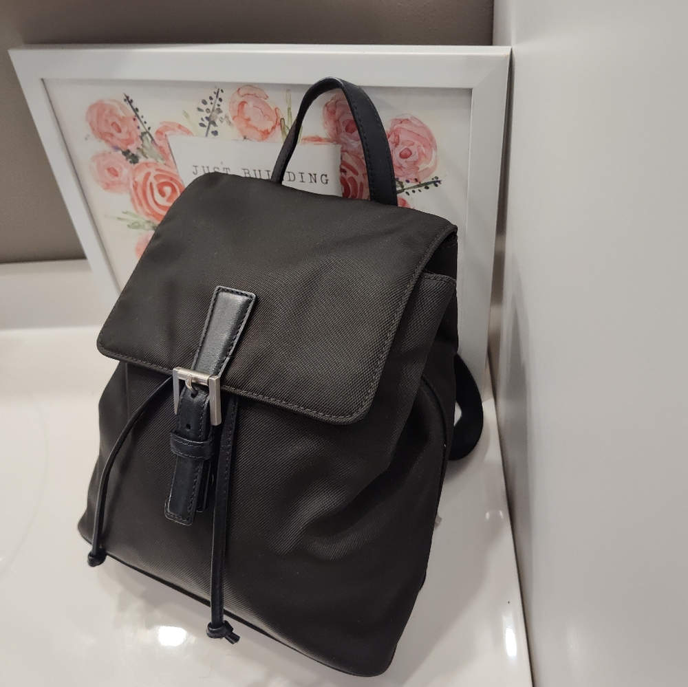 🖤Vintage Y2K Coach D3J-7441 Nylon & Leather Trim Adjustable Backpack 🖤 - Picture 5 of 16